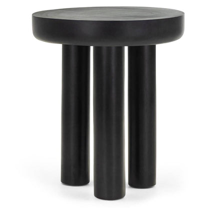 Beistelltisch, rund, schwarz, 50 cm LANG