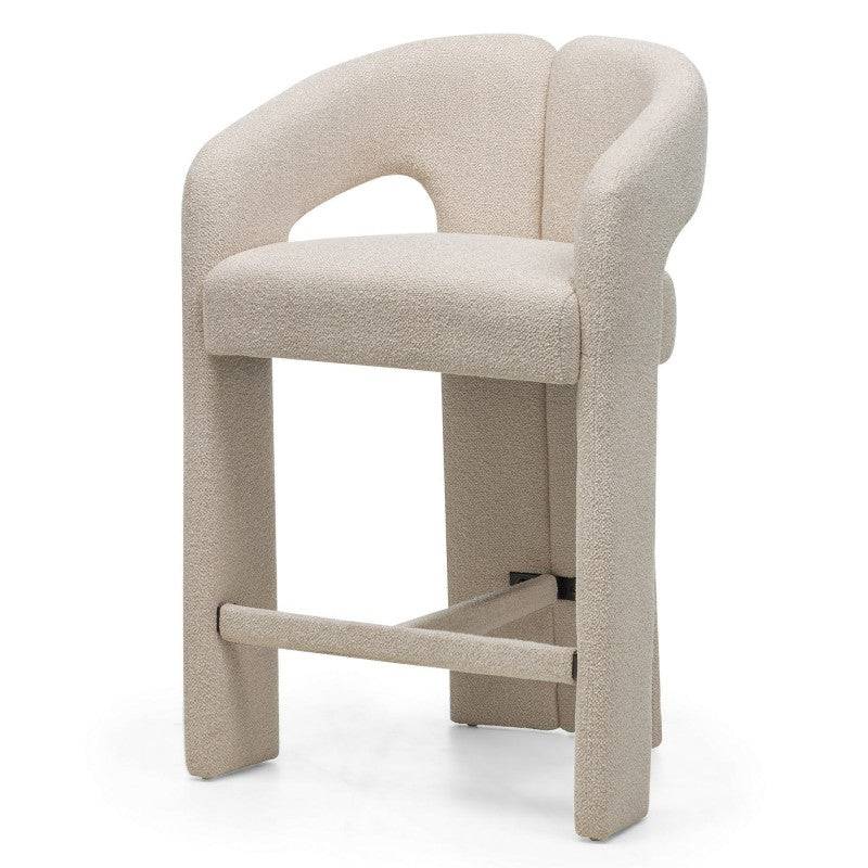 JOEL Sgabello rivestito beige