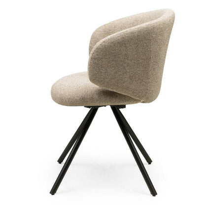 PERLA Poltrona Girevole Mocha con Gambe Nere