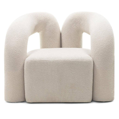 Gepolsterter Sessel SELLEL, hellbeige, Bouclé