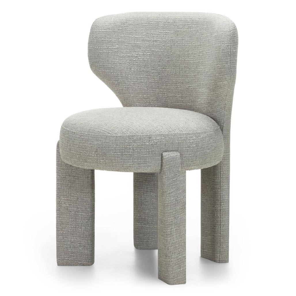 Sedia imbottita MALI beige-grigio, forme arrotondate