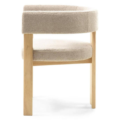 Sedia da Pranzo HARRIS, Legno, Crema Boucle