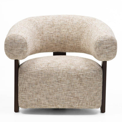 Sessel MONIQUE, Beigegrau/Nussbaum, abgerundete Formen