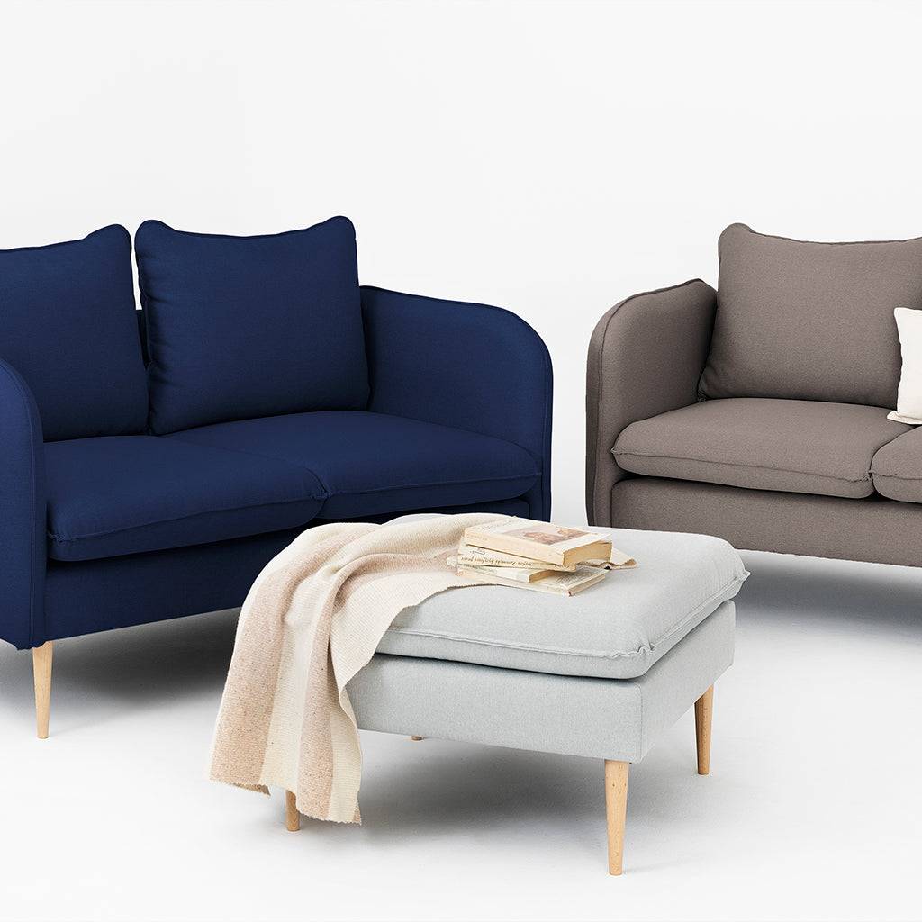 Sofa POSH WOOD 2-Sitzer - Tinte, Natur