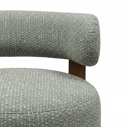 Lounge-Sessel MARABELL, abgerundete Formen, blau-beige/Nussbaum