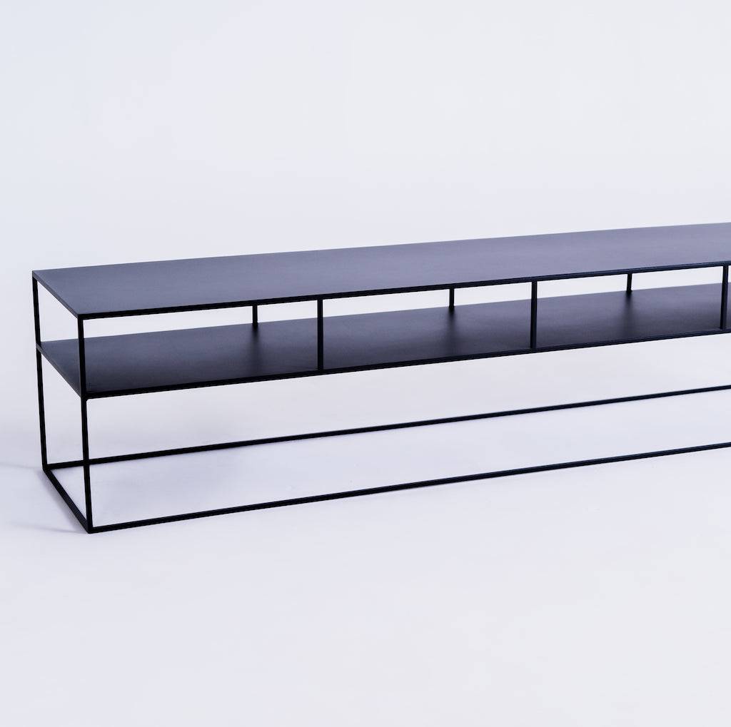 Tavolino RTV TENSIO 2 FLOOR METAL 200x45 - Nero