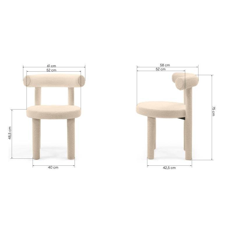 Sedia da pranzo PERER III 2.0 Crema Boucle