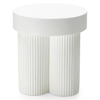 Tavolino RIGATO 45 cm, tondo, bianco, rigato