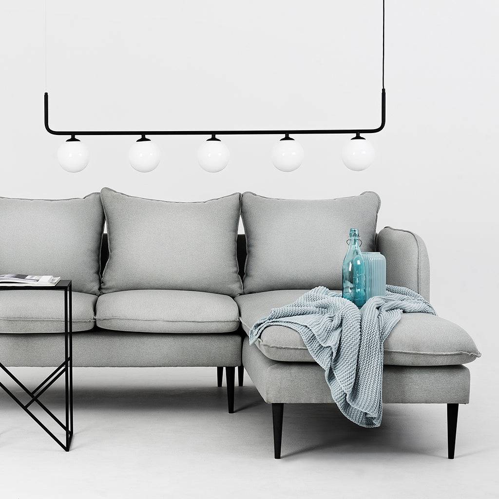 Divano Angolare POSH P Nero - Platino