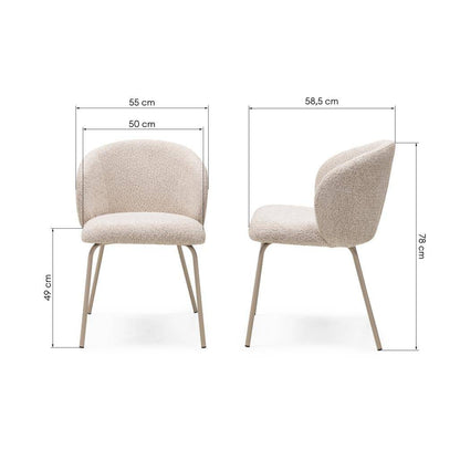 Sedia da pranzo LUEUR, beige, gambe beige