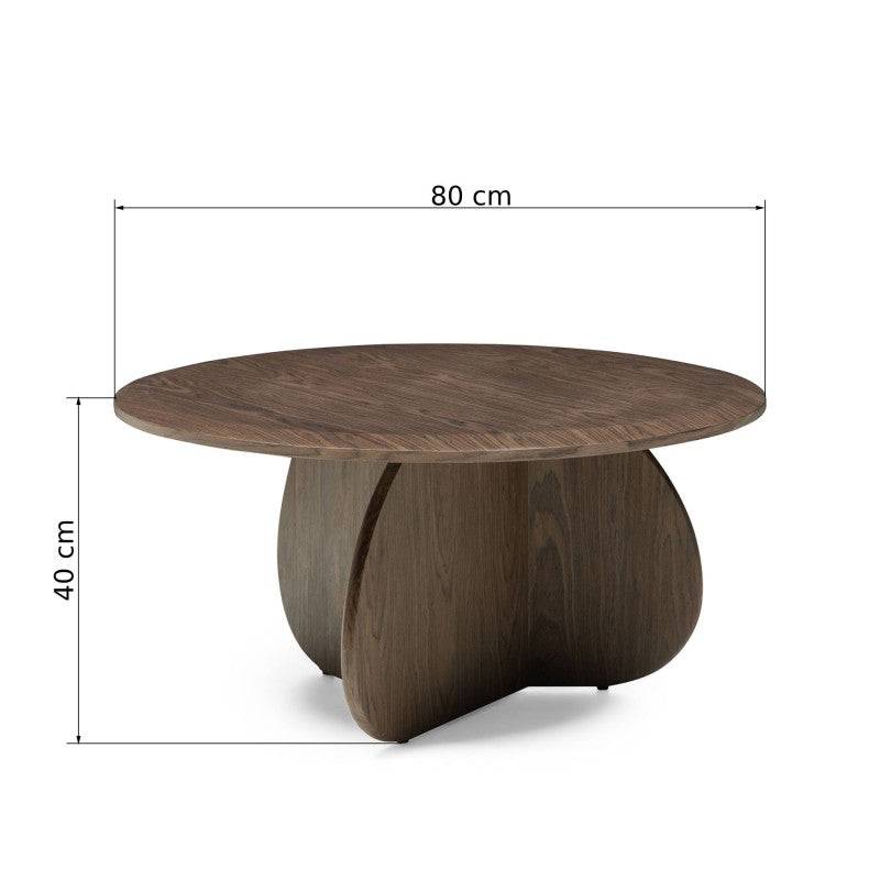 Couchtisch OKUN 80 cm, dunkles Nussbaumholz