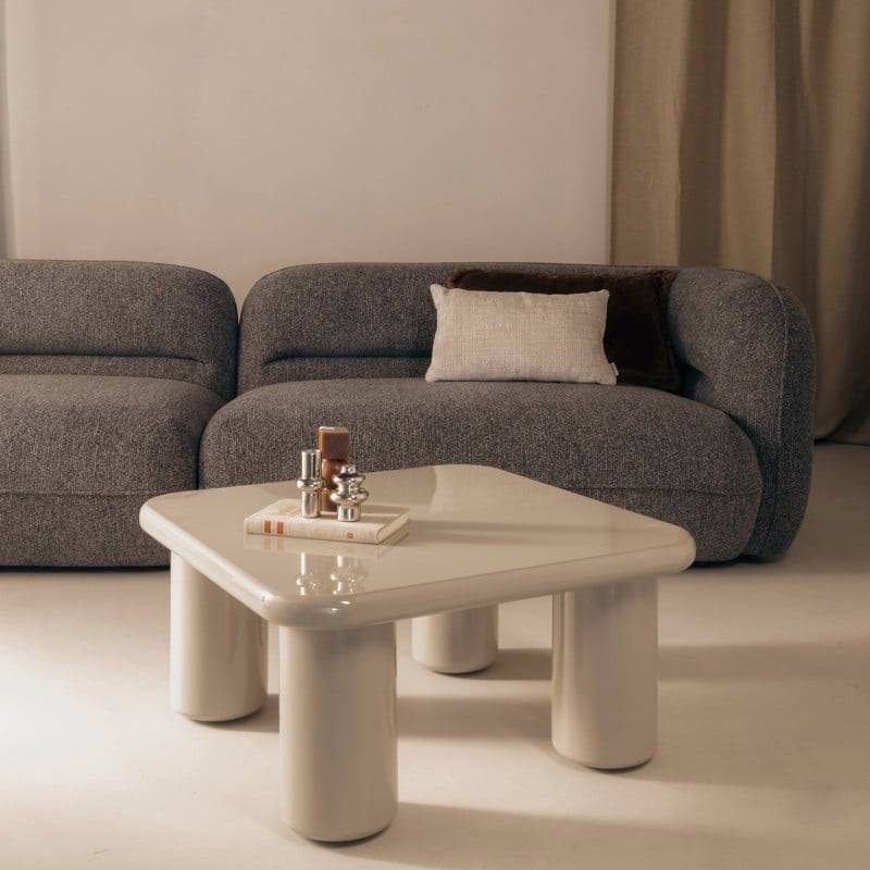 Tavolino MURIEN 70 cm, beige scuro, lucido
