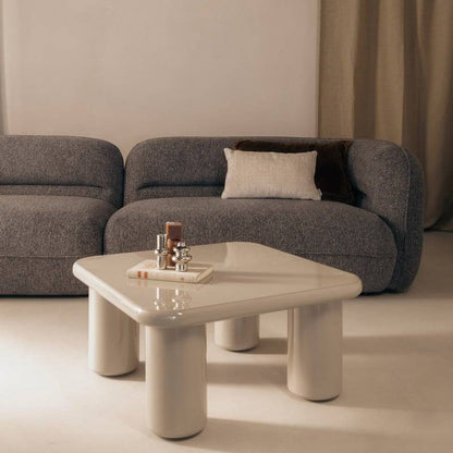 Tavolino MURIEN 70 cm, beige scuro, lucido