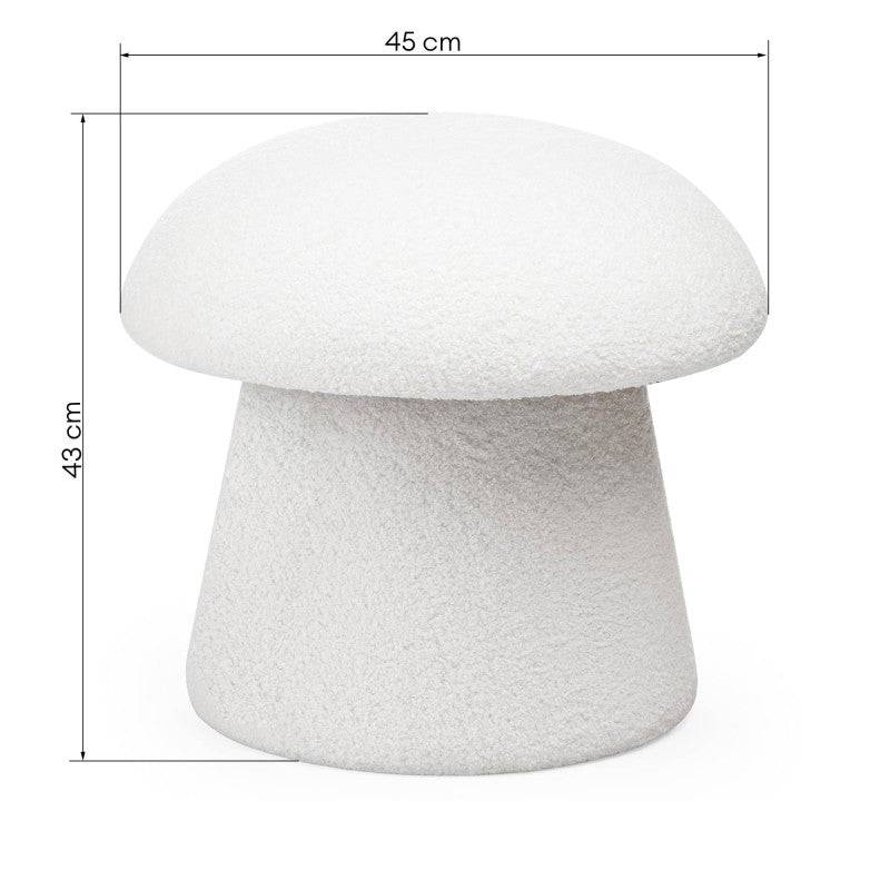 Pouf CAPPI rivestito bouclé bianco