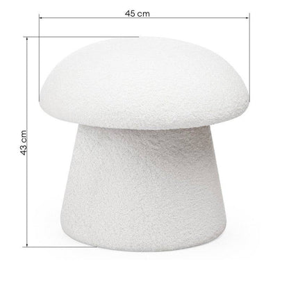 Pouf CAPPI rivestito bouclé bianco