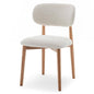 Sedia rivestita MIA, bianco, bouclé/rovere