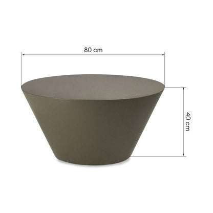 Beistelltisch ELISSA Ø80 cm, graugrün, glänzend