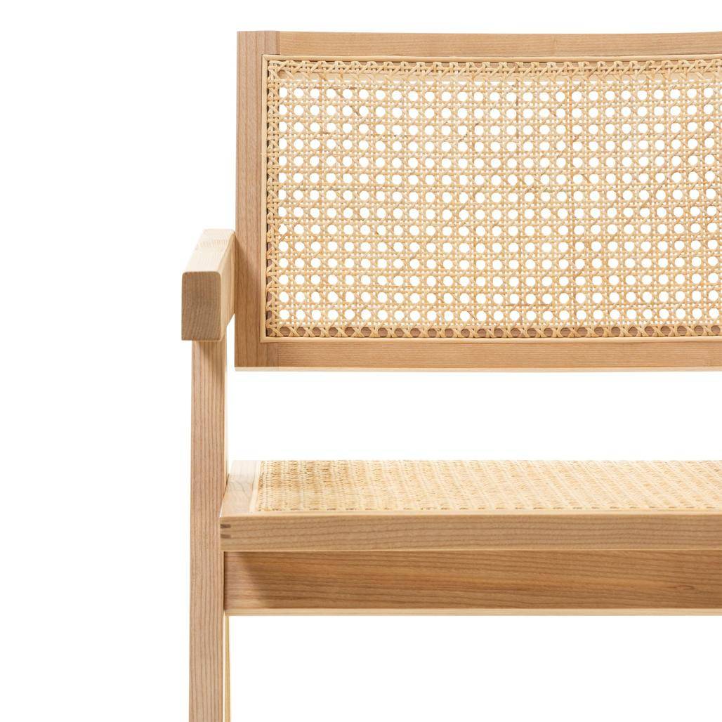 Sedia RENE in legno con intreccio viennese, rattan naturale