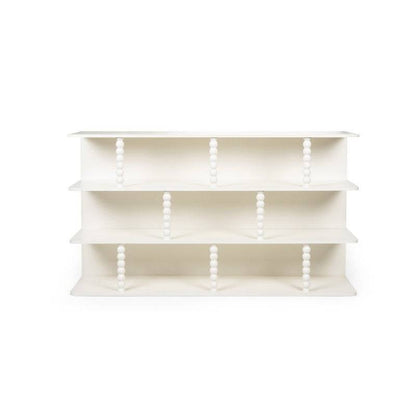 Scaffale basso PERLEN bianco, supporti a sfera