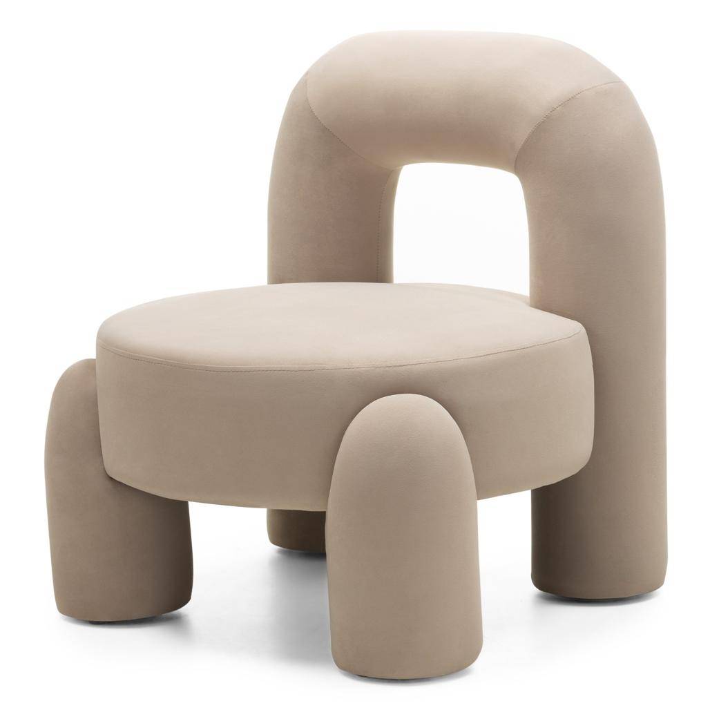Loungesessel LUCCA hellbeige Samt