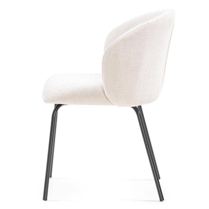 Sedia da pranzo LUEUR, beige chiaro, gambe nere