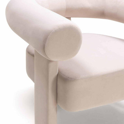 Poltrona ATYPIQUE, beige chiaro, velluto