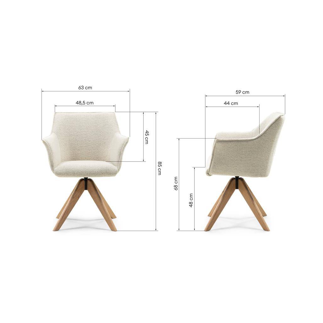 Drehstuhl MANER, Creme, Eiche