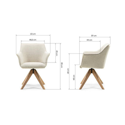 Drehstuhl MANER, Creme, Eiche