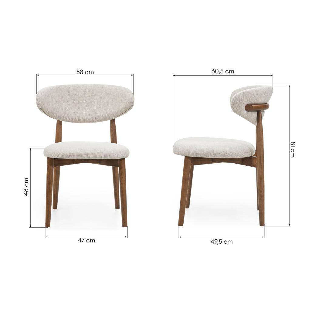 Sedia da Pranzo MIRALI Beige e Marrone