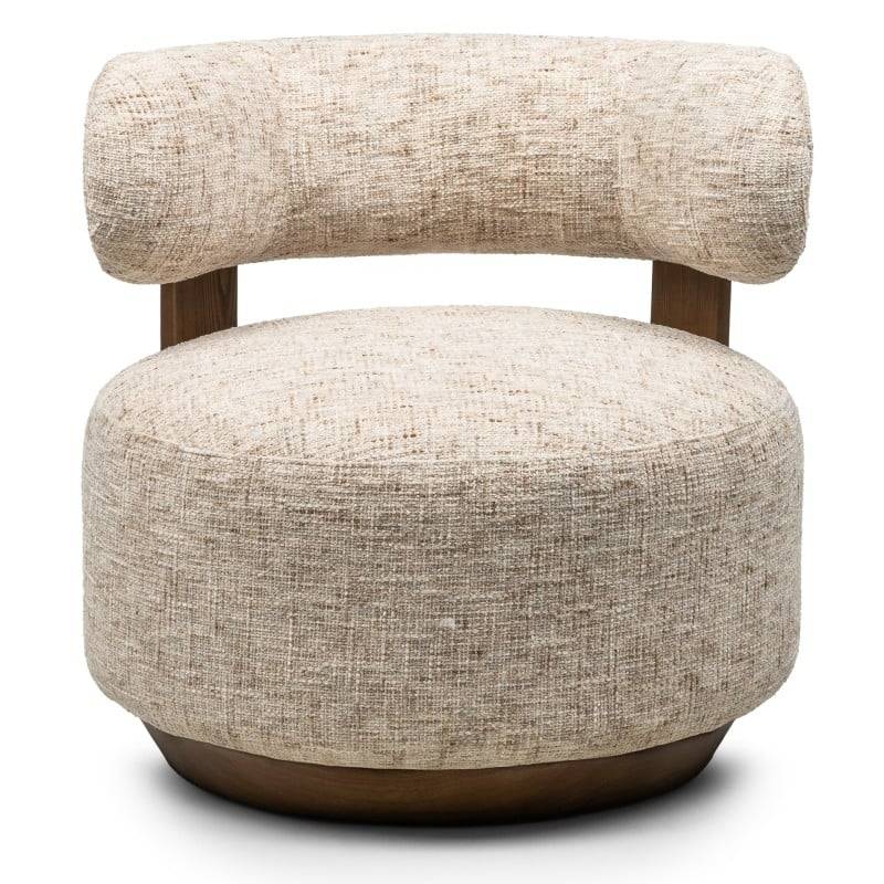 Loungesessel MARABELL, Beige-Grau/Nussbaum