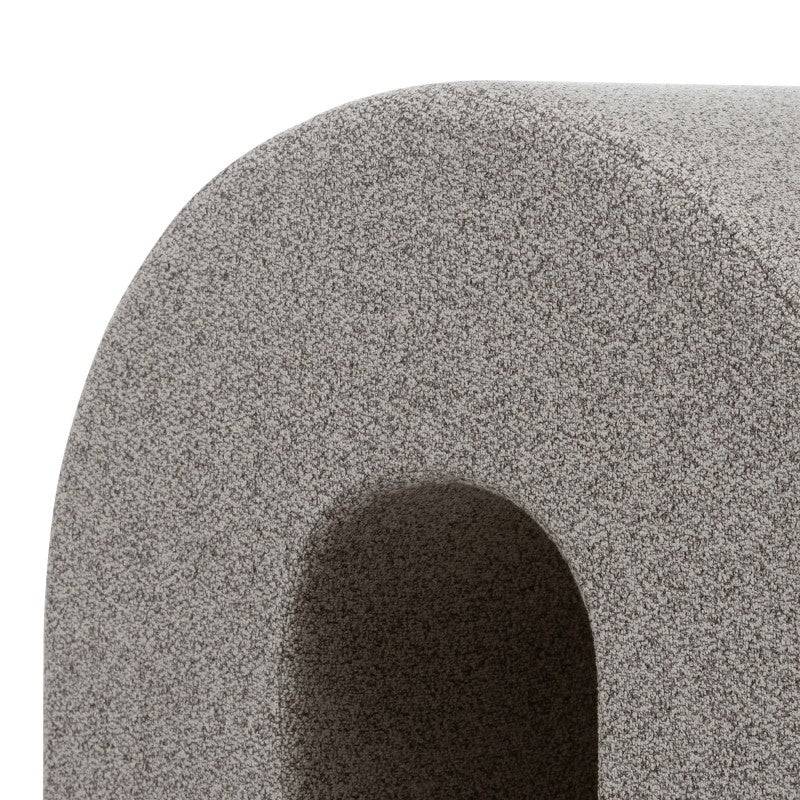 Pouf imbottito ARR, forma arrotondata, marrone chiaro