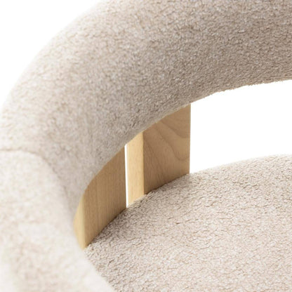 Sedia da Pranzo HARRIS, Legno, Crema Boucle
