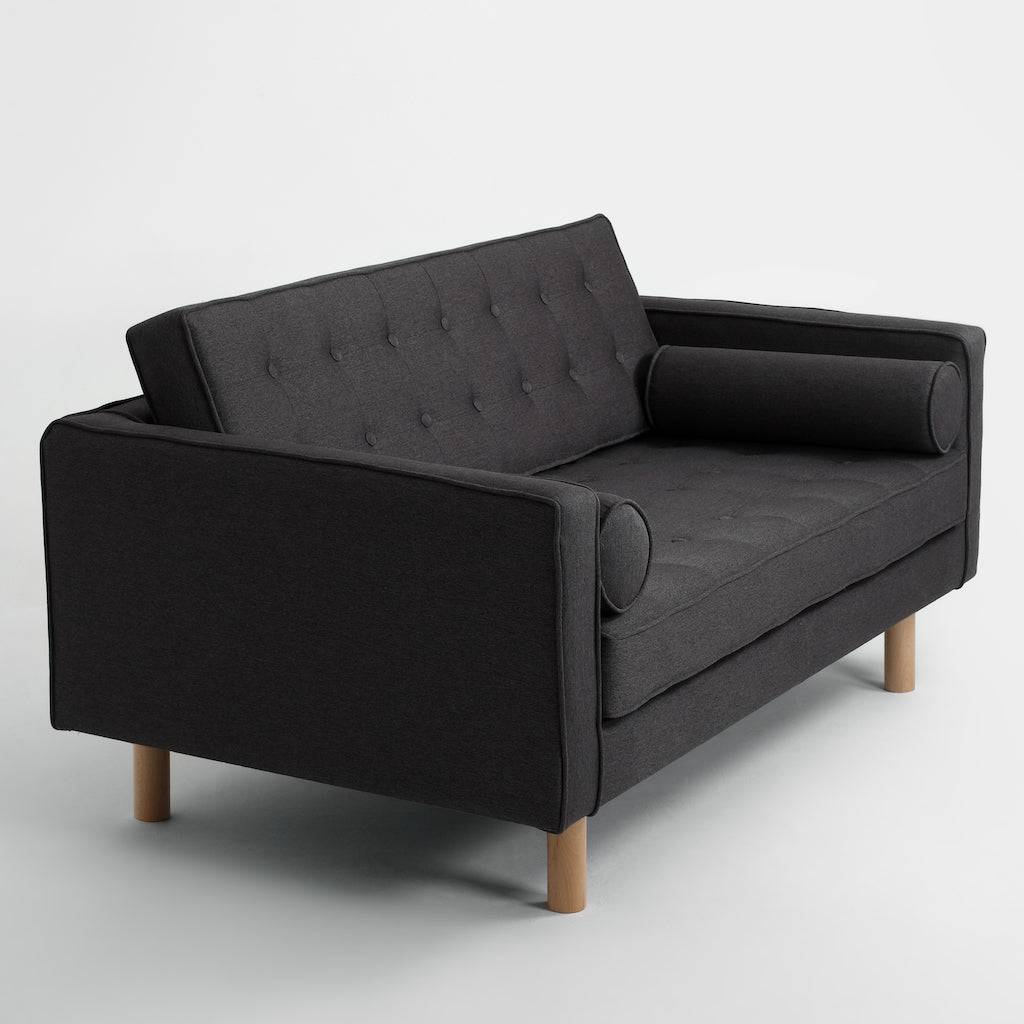 Schlafsofa 2-Sitzer TOPIC WOOD Anthrazit Natur