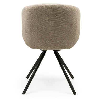 PERLA Poltrona Girevole Mocha con Gambe Nere