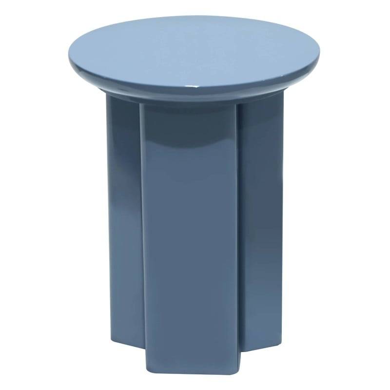 Tavolino RIEB 40 cm, blu polveroso, lucido