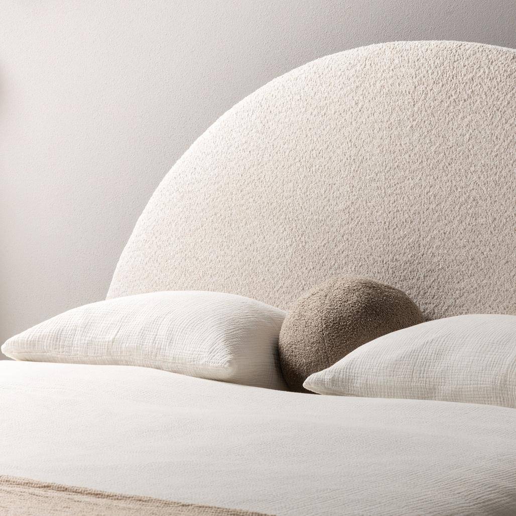 Letto rivestito MIMIQ 160x200 cm, con contenitore, beige