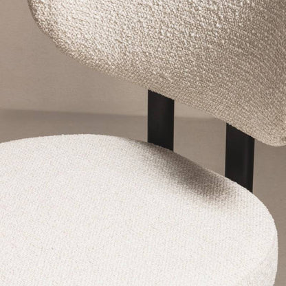Poltrona FLARA rivestita beige chiaro gambe nere