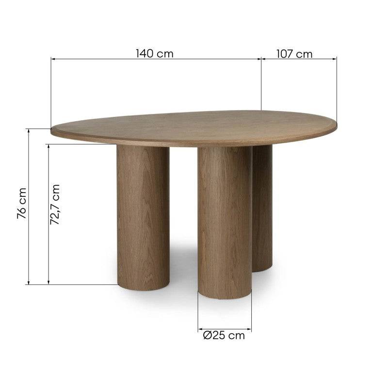 VISPI Esstisch 140 cm, Nussbaum