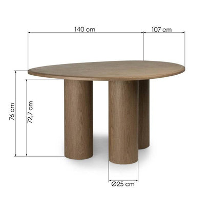 VISPI Esstisch 140 cm, Nussbaum