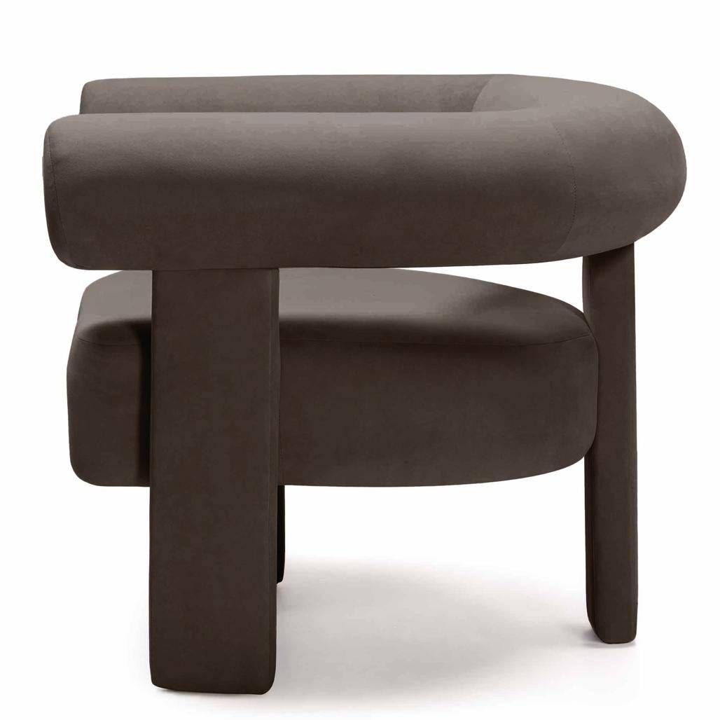 Poltrona ATYPIQUE, marrone, velluto