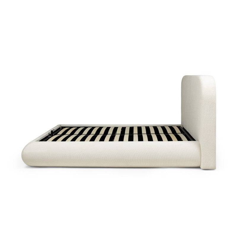 Letto imbottito LUMIN 160x200 cm, beige chiaro