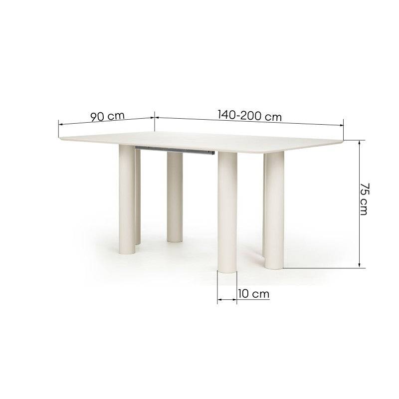 Esstisch LOALOA ausziehbar 140-200 cm, Buche, Kaschmir
