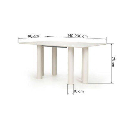 Esstisch LOALOA ausziehbar 140-200 cm, Buche, Kaschmir
