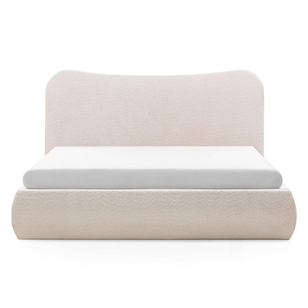 Letto imbottito DOMINIQUE 140x200 cm, beige