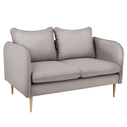 POSH WOOD 2-seater Sofa - Steel, natural wood