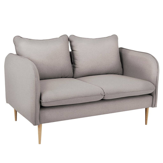 POSH WOOD 2-seater Sofa - Steel, natural wood