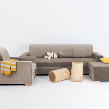Divano letto STABLE 3 posti - beige, naturale