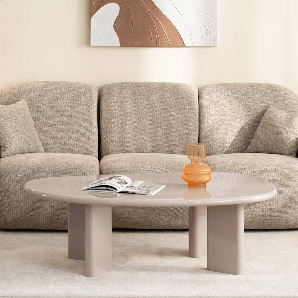 Couchtisch NADIN 130 cm, Nude Hochglanz