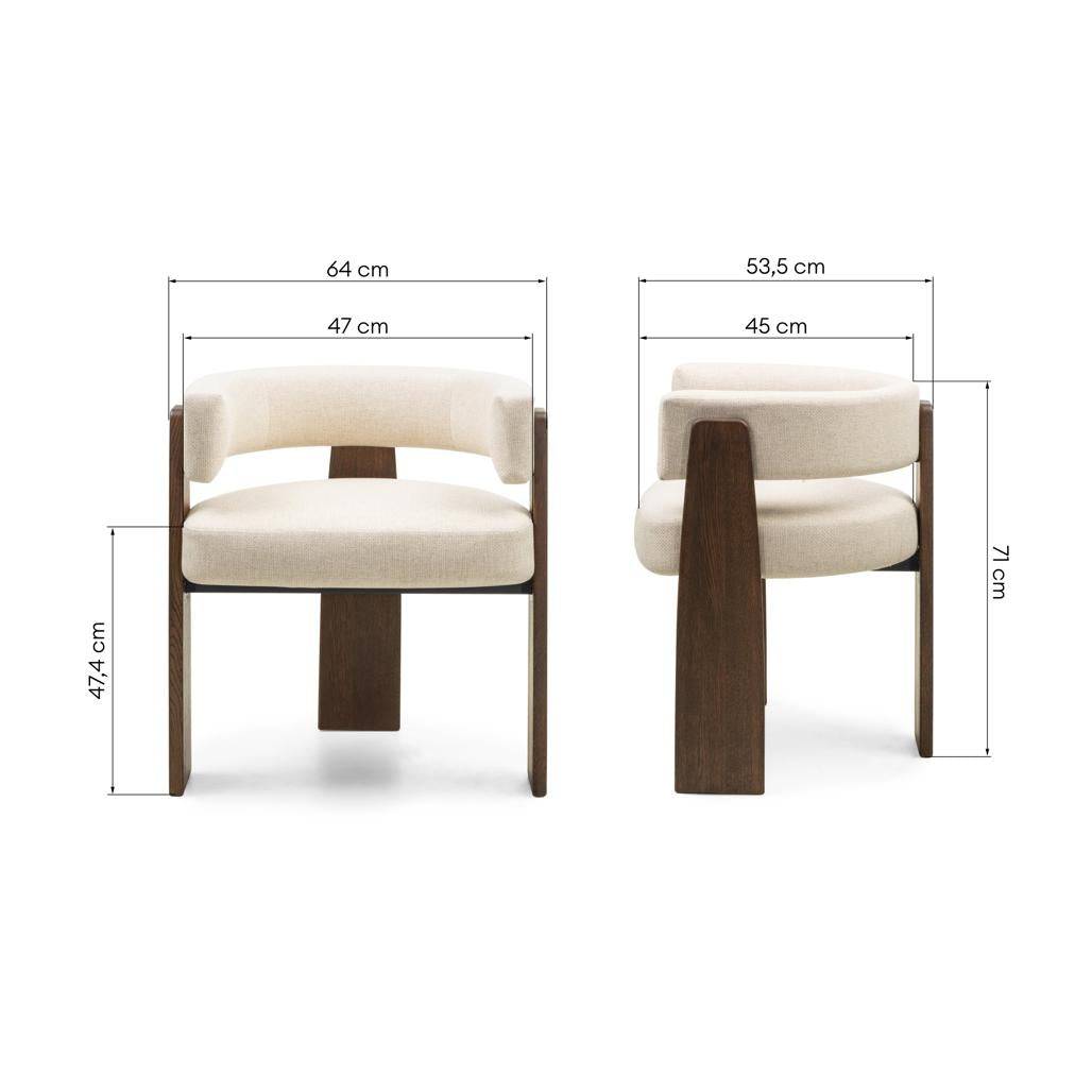 Sedia da Pranzo MOCHA Beige e Rovere Mocha