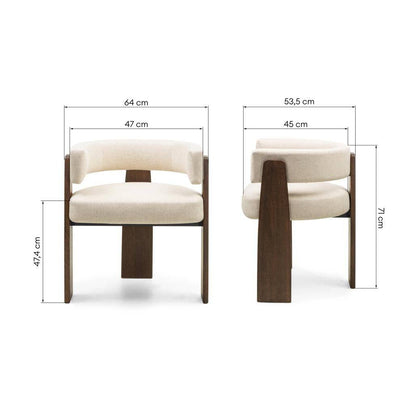 Sedia da Pranzo MOCHA Beige e Rovere Mocha